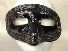 Plastic Domino Eye Mask - Black