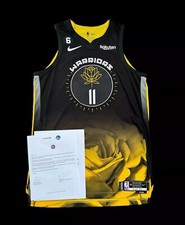 Warriors Klay Thompson Playoffs Game Worn Jersey Meigray COA NBA Champion Curry