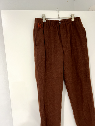 Kenzo Straight Leg Flannel Casual Pants Maroon Size Small - Picture 3 of 13