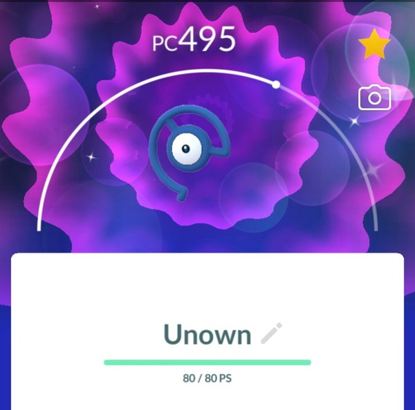 UNOWN C SHINY / LETRA C VARIOCOLOR