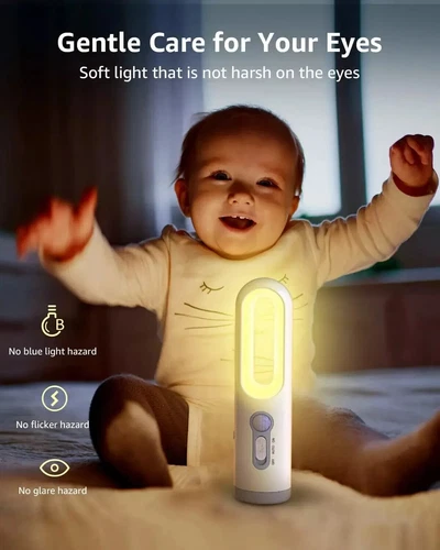 LED Night Light Reading Motion Sensor 2 in 1 Torch USB C Rechargeable Dusk Dawn - Picture 10 of 12