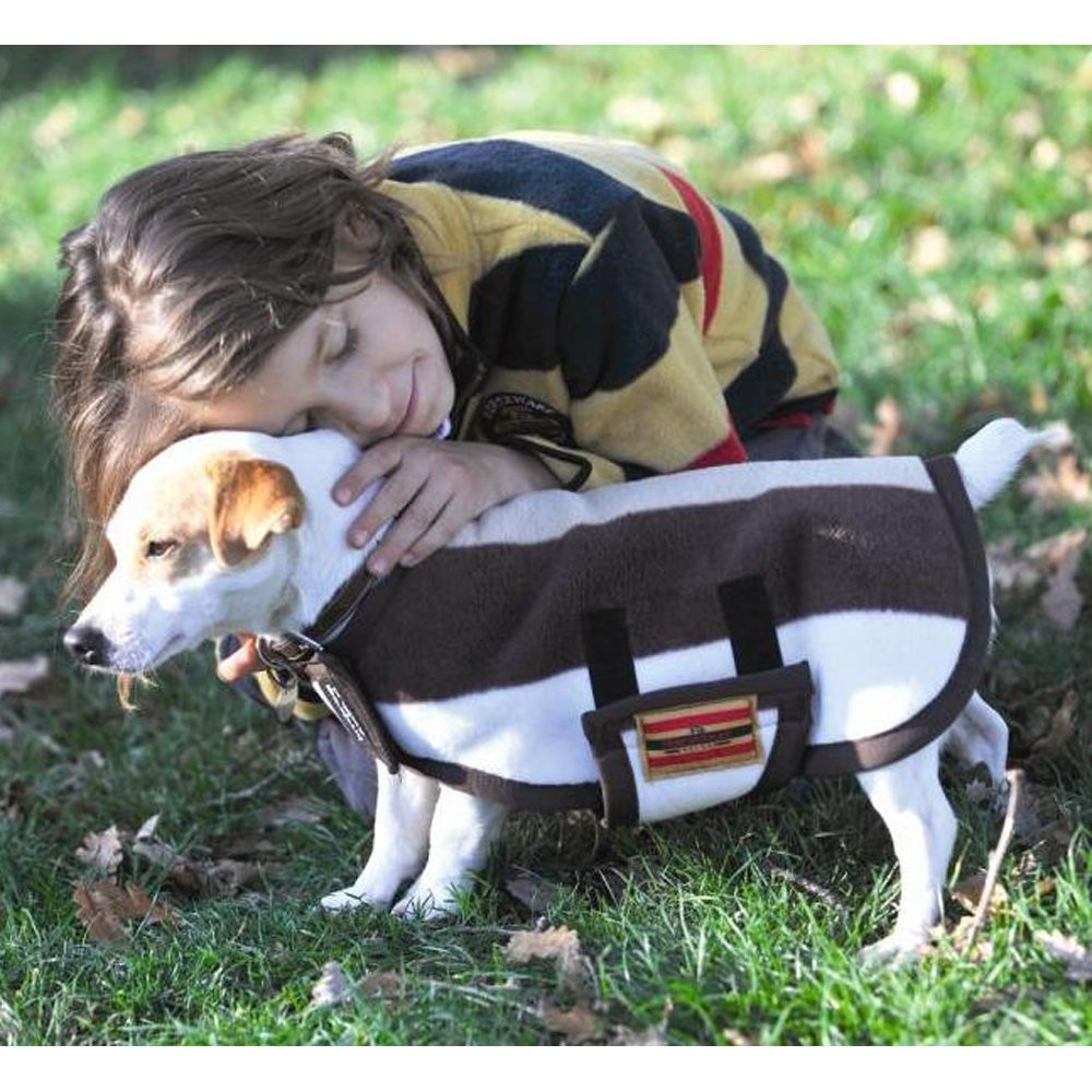 HORSEWARE RAMBO DELUXE NEWMARKET STRIPE FLEECE DOG COAT/RUG/BLANKET