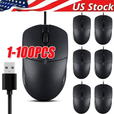 #ad #ad USB 2.0 Optical Wired Scroll Wheel Mouse PC Laptop Notebook Desktop Black Lot $242.99