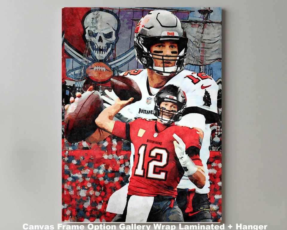 Tom Brady Tampa Bay Buccaneers NFL Fútbol Bucs Mariscal de campo Impresión artística 1WC2 Foto 4 de 4