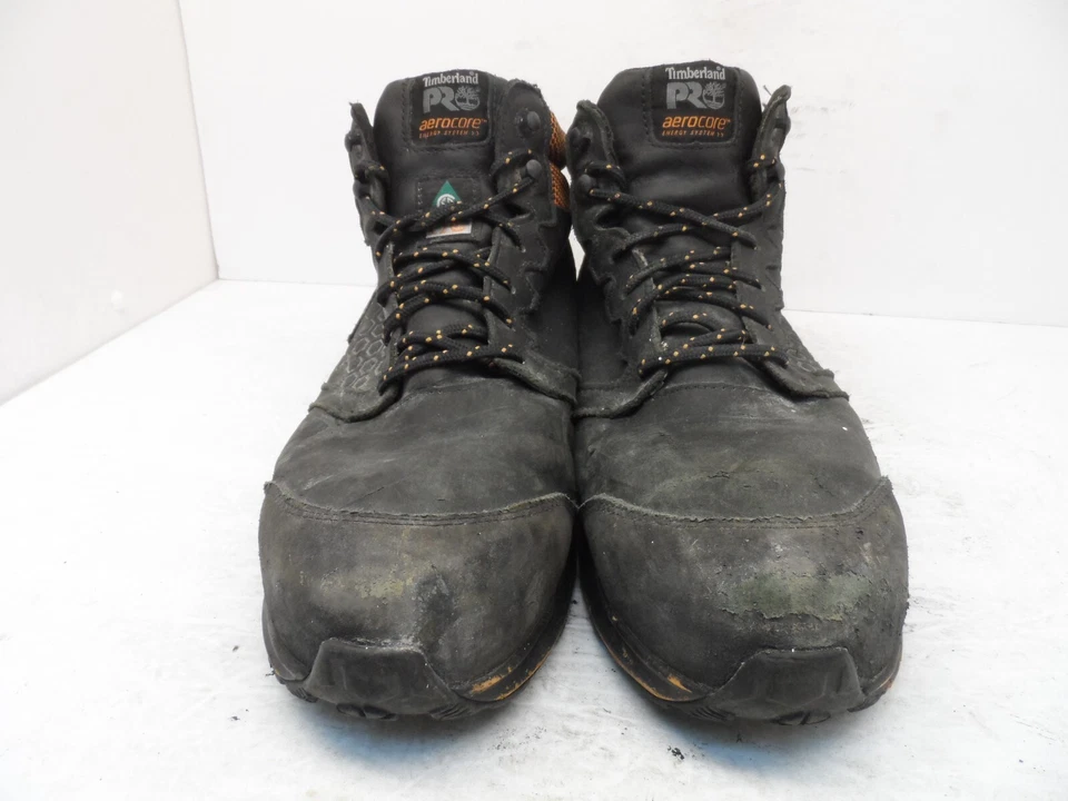 Timberland PRO Hombres Mid Reaxion CT Botas de Trabajo de Seguridad A21RU Negro/Naranja 11W Foto 2 de 4