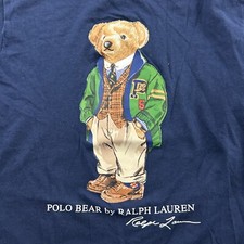 Polo Ralph Lauren Bear Short Sleeve T Shirt Boy's Medium Blue Wings