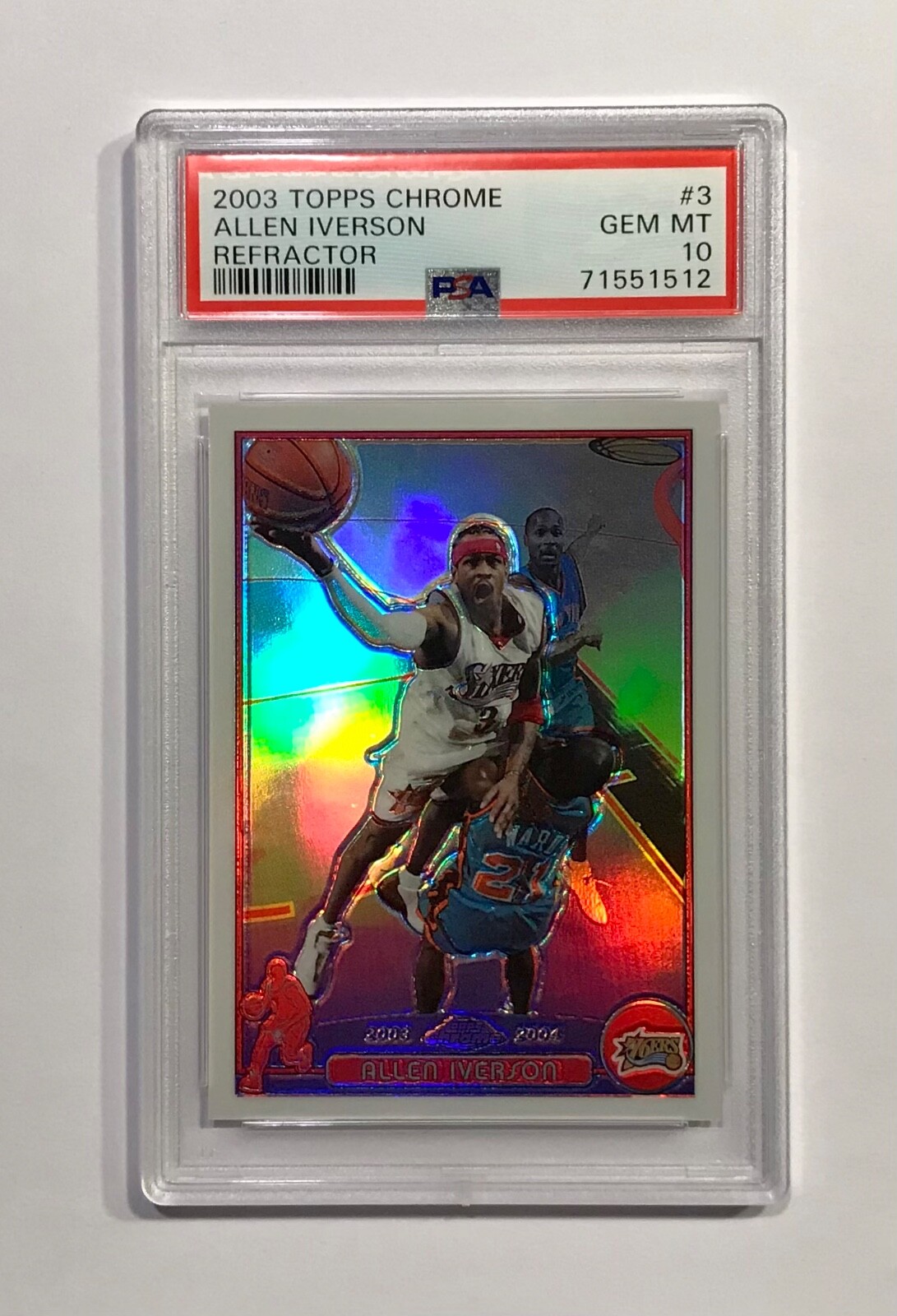 2003-04 Topps Chrome #3 Allen Iverson (PSA 10) !!!! Refractor !!!! (Pop 22) !!!!