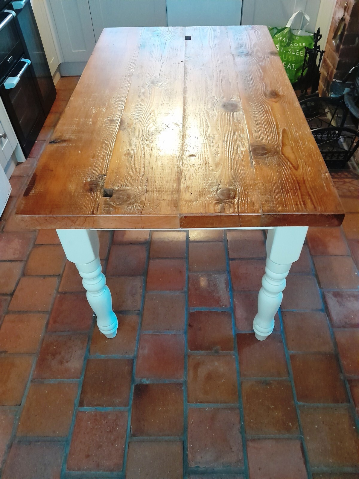 PINE / WOODEN KITCHEN TABLE USED eBay