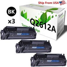 3PK Q2612A HP12A Toner Cartridge HP Laser Jet 1010 1018 3055MFP Printer Black