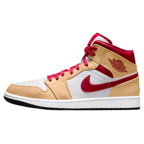 S9 Air Jordan 1 Mid Light Curry Cardinal Red Men\'s Size 10 Sneakers 554724-201 Jordan 1 Mid Light Curry Cardinal Red for Sale  main image 2