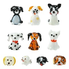 10pcs Handmade Lampwork Glass Dog Beads Crystal Puppy Beads for Jewelry DIY