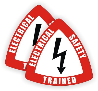 2x - Electrical Safety Trained Hard Hat Stickers | Helmet Decals | Electrician