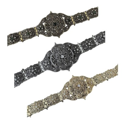 Vintage Crystal Wedding Body Chain Belt Caucasian Ethnic Waist Band Sash