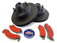 FORD F100 F150 2WD DISC BRAKE ROTOR SLOTTED AND DRILLED WITH PADS 2WD 74-92