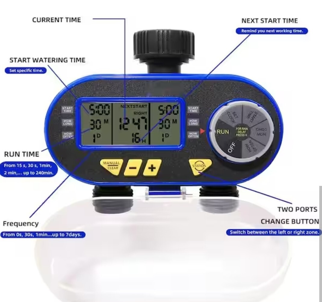 Yardeen Dual Outlet Electronic Water Timer Irrigation Controller System