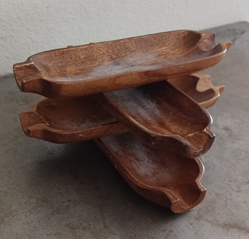 4 supports en bois de maïs sur le cobb sculpté main singe dosette 9" vintage PORTÉ PORTÉ USÉ - Photo 15/15