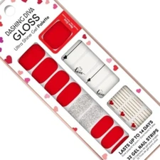 Dashing Diva Heartthrob Gloss Ultra Shine Gel Palette Nail Strips New in Box