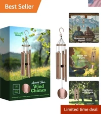 Elegant 36-Inch Rustproof Wind Chimes Tuned to E Pentatonic Scale - Rose Gold