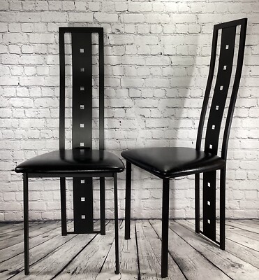 Amisco GIBO POST Modern Chairs 2 designer Italian high back BLACK Mcintosh Styl