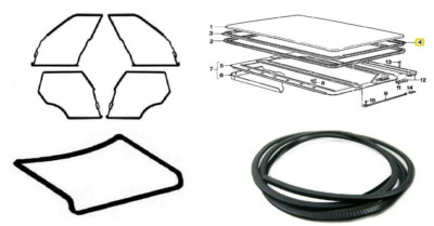 Fit For BMW E39 5 Series 1995-2003 Door+Trunk Lid Rubber Sunroof Seal Gasket 6Pc