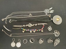 Lot Bijoux ancien Fantaisie divers argenté ? Argent ? Acier ? Rare Vintage /R154