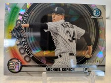 MICHAEL KOPECH #/150 ATOMIC REFRACTOR 2020 Bowman Chrome Baseball TOP 100 SCOUTS
