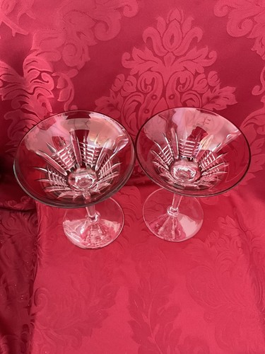 NEW FLAWLESS Stunning WATERFORD Glass Pair SIMPLY Rose Crystal MARTINI COCKTAILS - Picture 2 of 11