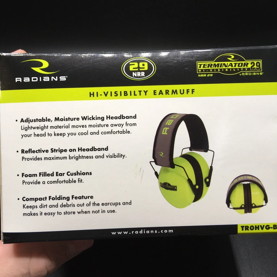 Orejeras Radians TRPX™ Amarillas Alta Visibilidad 29 TR0HVG- BX (NUEVAS EN CAJA) Foto 4 de 4