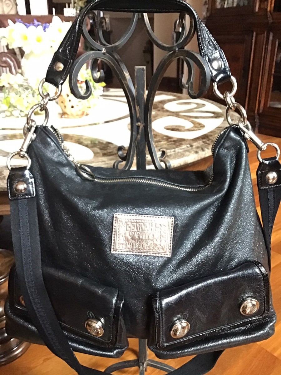 Coach Poppy Black Purse Shoulder Bag | eBay