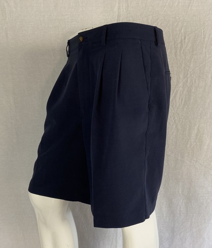 Nordstrom Pleated Navy Blue Smartcare Shorts, Men's Size 36W - Picture 6 of 10