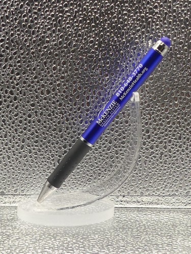 McKenzie Health System MI Hospital Blue White Silver Advertising Ballpoint Pen