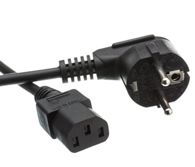 Kentek 6'ft 18AWG European Power Cord IEC60320 C13 to CEE 7/7 SCHUKO Right Angle