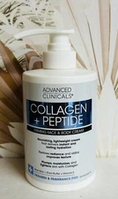 Advanced Clinicals Collagen + Peptide Full Body Anti-Aging Skin Care Cream 15 OZ
