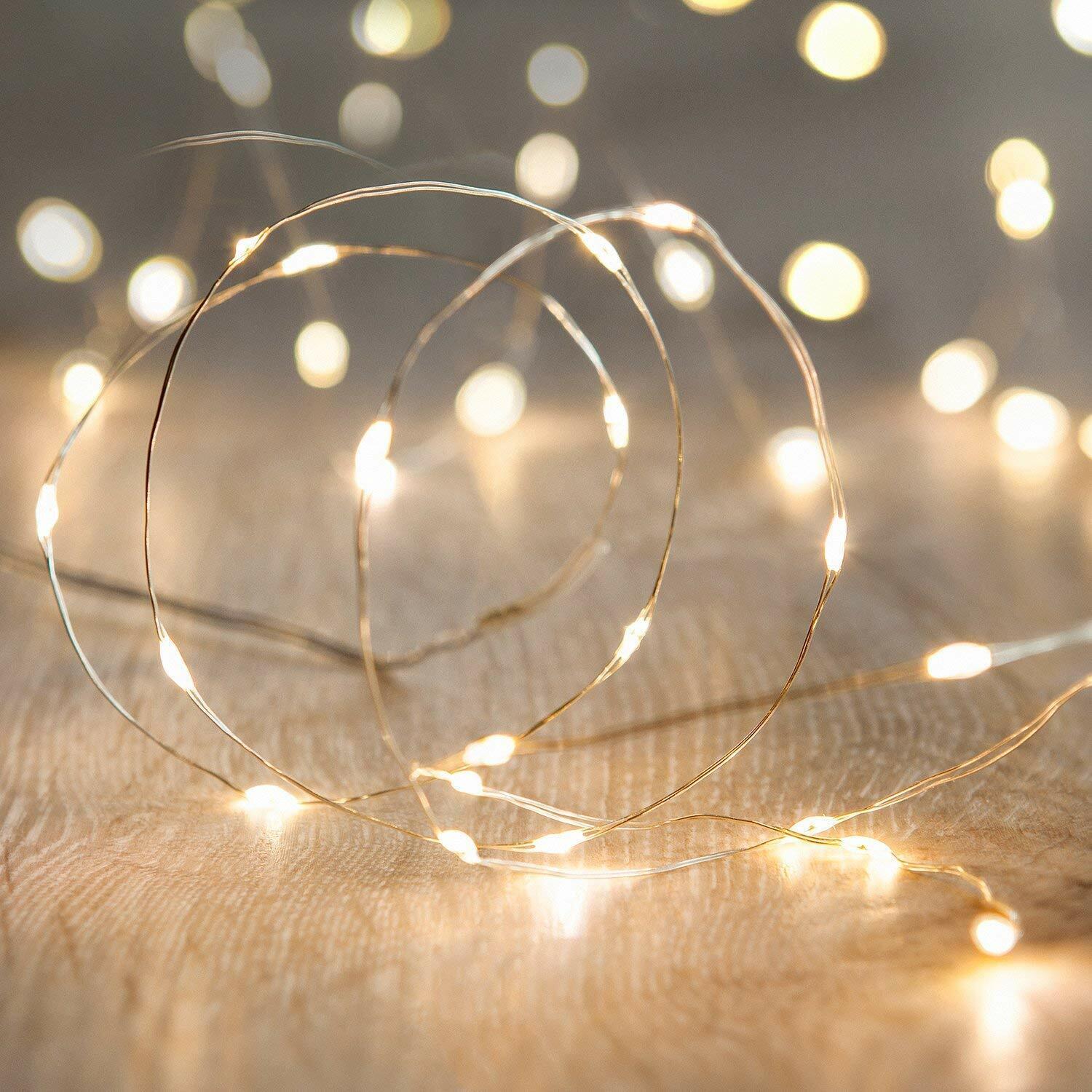 50 LED Fairy String Lights Battery Operated Warm White for Garden Party  Wedding 663185831267 | eBay