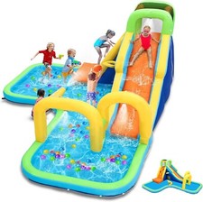 Inflatable Bounce House Bouncer for Kids w/ Splash Pool  Slide  480W Blower US