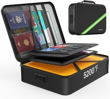 5200℉ Fireproof Document Box with Lock, 8 Layers Heat Insulated Fire Proof Money