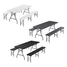 AREBOS set da tavolo da birra pieghevole con panche per festa campeggio giardino