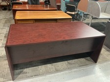 71 x 35 Double Pedestal Desk in Mahogany Finish