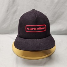 Vintage Carboline Embroidered Logo Hat Corduroy Snapback Cap Made In USA