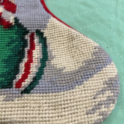 Needlepoint Christmas Stocking Large Snowman NWT - Picture 6 of 12