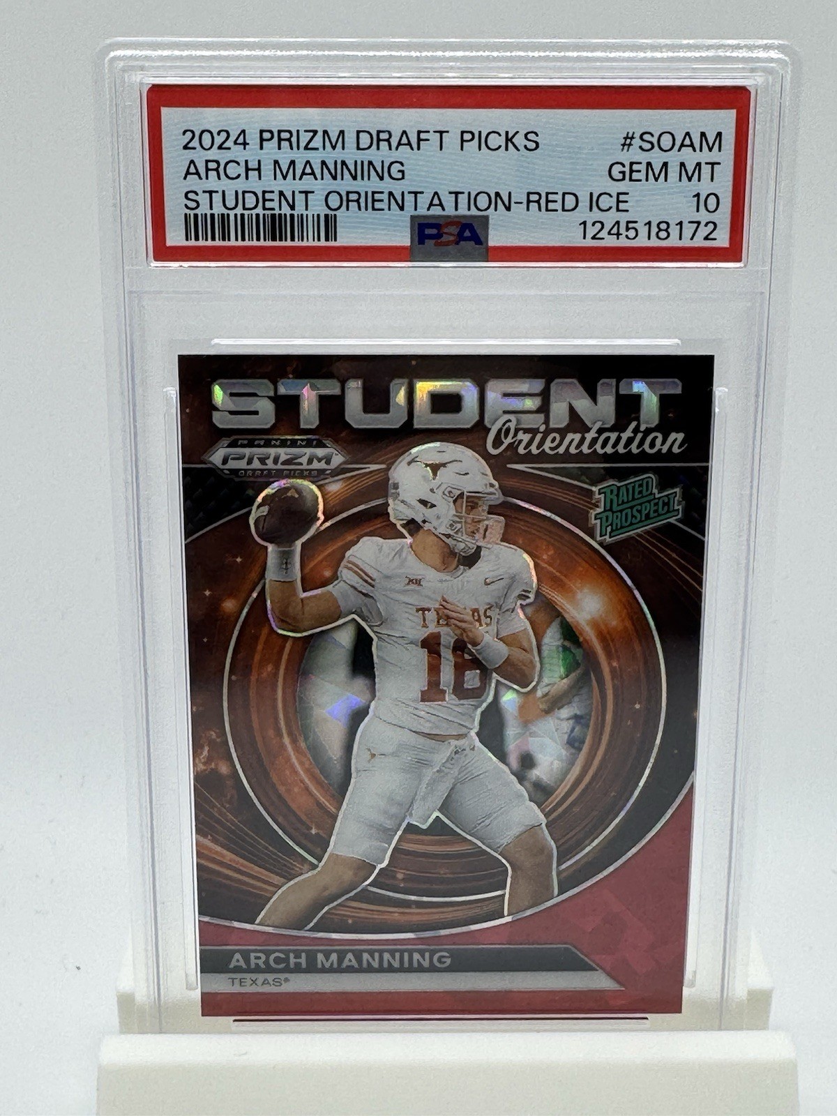 2024 Prizm DP Student Orientation Arch Manning Red Ice Prizm (RC) PSA 10