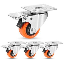  2" Plate Caster Wheels Heavy Duty 600 Lbs Load Capacity Swivel Casters with 