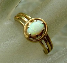 VINTAGE 14K SOLID YELLOW GOLD SIGNED 14KP GENUINE OPAL RING SZ 7 2.9G NOT SCRAP!