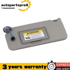 Gray Left Driver Side Sun Visor w/ Light & Mirror For 2008-2017 Honda Accord