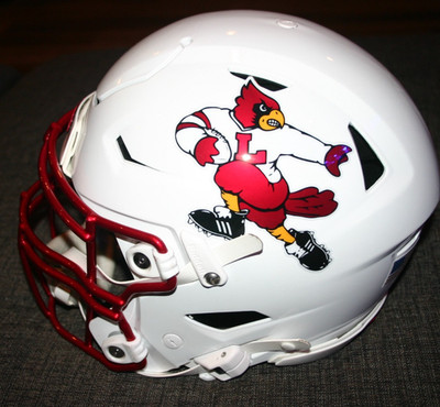 Louisville Cardinals Riddell Speedflex Game Used Heisman Bird White Helmet Large