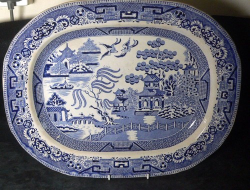 Antique Willow Pattern Platter