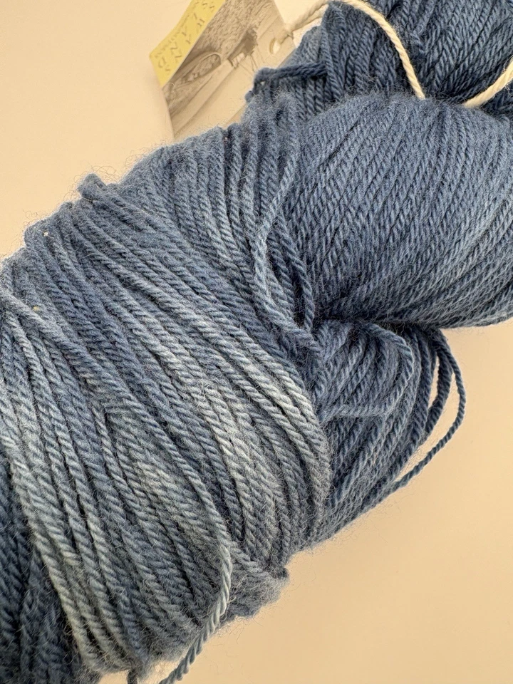 SWANS ISLAND YARN Hand Dyed 100% Organic Merino Fingering/Sock Blue Indigo 580yd - Image 4 of 4