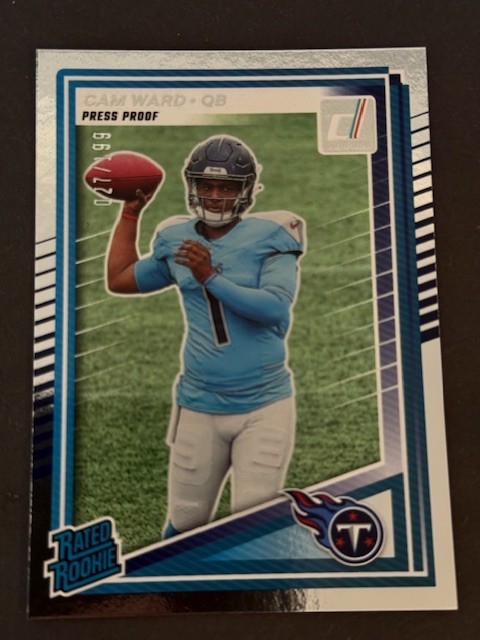 2025 Donruss Press Proof Silver /199 Cam Ward RC Tennessee Titans No. 350