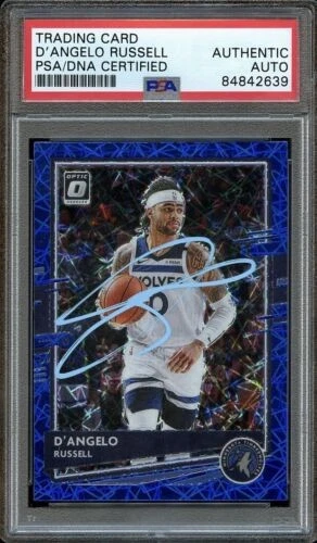 2020-21 Panini Donruss Optic Velocity Signed D’Angelo Russell PSA/DNA AUTHENTIC
