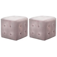 Nachttische 2Er Set Samtstoff Rosa 30X30X30 Cm